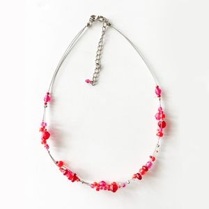 Pink & Orange Bead Necklace